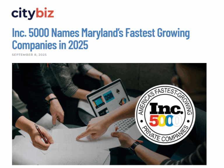Inc. 5000 Names Maryland’s Fastest Growing Companies in 2025