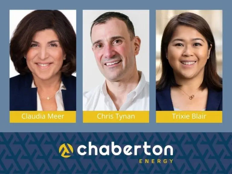 Headshots of three executives